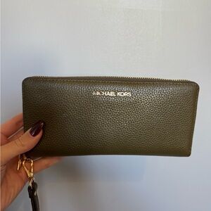 Olive green Michael Kors Wallet/wristlet